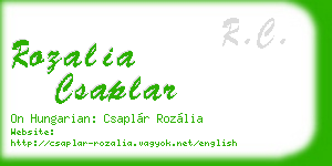 rozalia csaplar business card