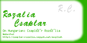 rozalia csaplar business card